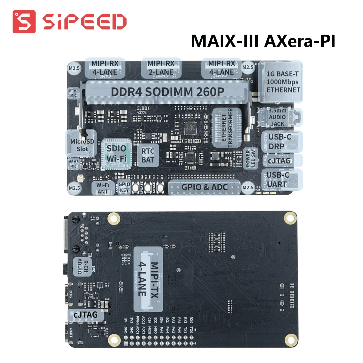 Sipeed M3AXPI MAIX-III AXera-PI Artificial Intelligence Vision AI ISP Low Light Level Night Vision Core Linux Development Board