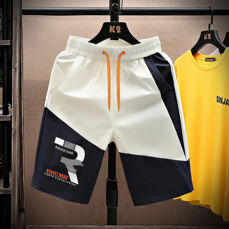 

2026 Summer Sports Casual Shorts Men High Quality Comfortable Breathable Versatile Loose Color-Blocked Five-Quarter Pants