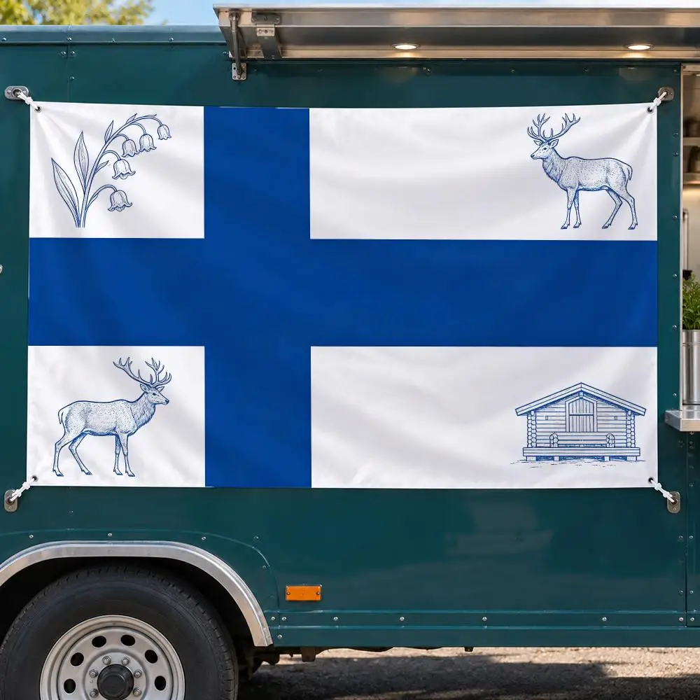 Finland Flags No Hem Banner Anti Fade Washable Home Wall Decor Multi Sizes