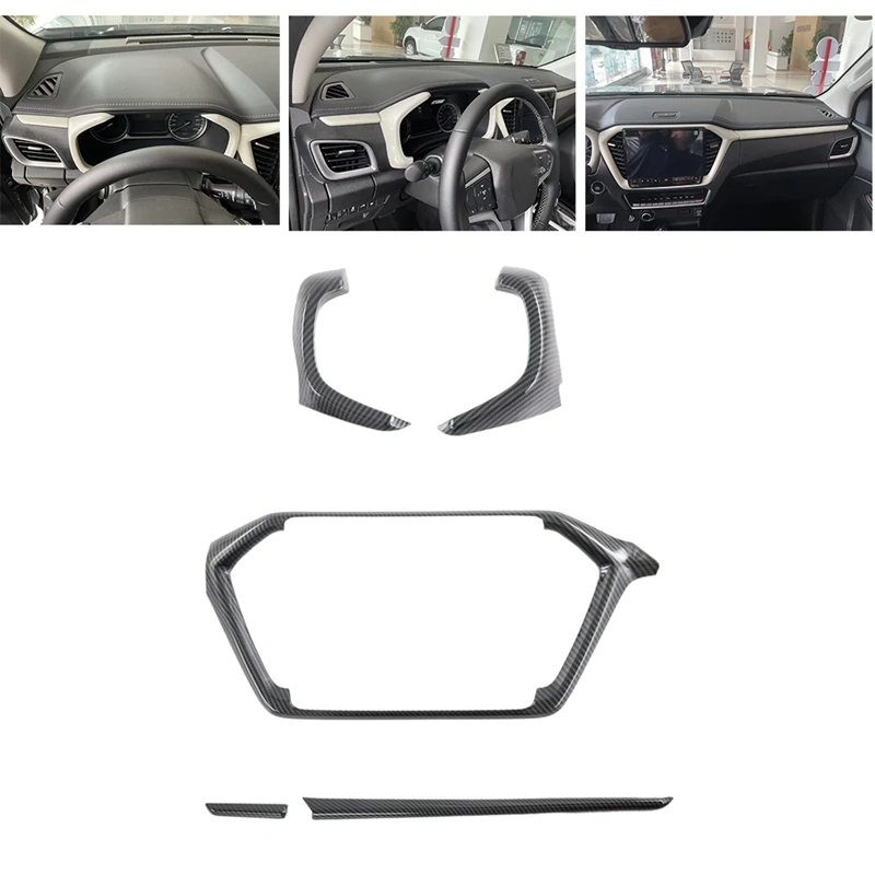 New-5Pcs Car Central Control Dashboard Trim Cover Central Control Navigation Panel Decoration For Isuzu D-Max 2019-2022