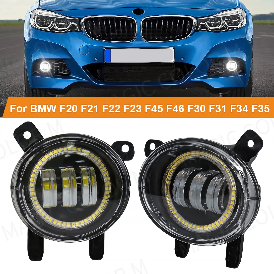 

LED Fog Light Angel Eyes For BMW F20 F21 F22 F23 F45 F46 F30 F31 F34 F35 Auto Headlight Front Driving Lamp Car Accessories 12V