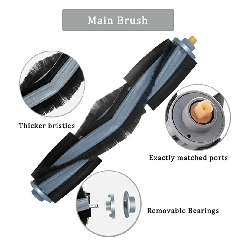 ABJI-For Ecovacs Deebot X1/ T10 OMNI / TURBO جهاز آلي لتنظيف الأتربة أجزاء ممسحة كيس لجميع الغبار فلتر Hepa فرشاة جانبية رئيسية