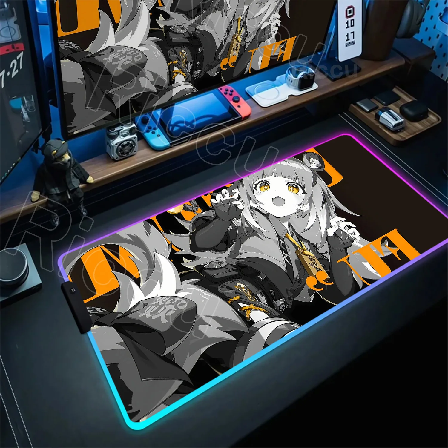 

Kawaii ZZZ Ju Fufu RGB Mouse Pad Laptop Gaming Anime Girl Keyboard Pad PC Cabinet Mousepad Game Zenless Zone Zero Large Desk Mat