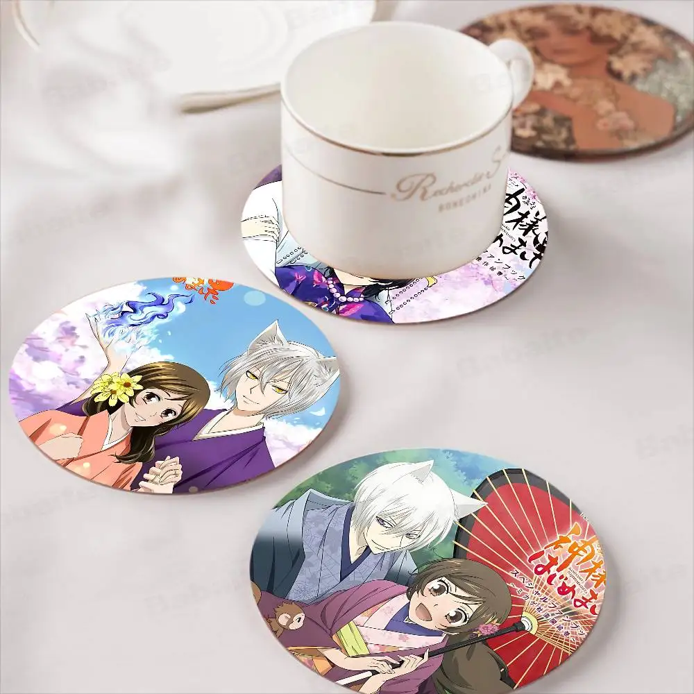 Anime K-Kamisama Kiss Magazine Round Coasters Insulated Durable Cups Coaster Plate Mats Home and Decoration Kitchen Utensils
