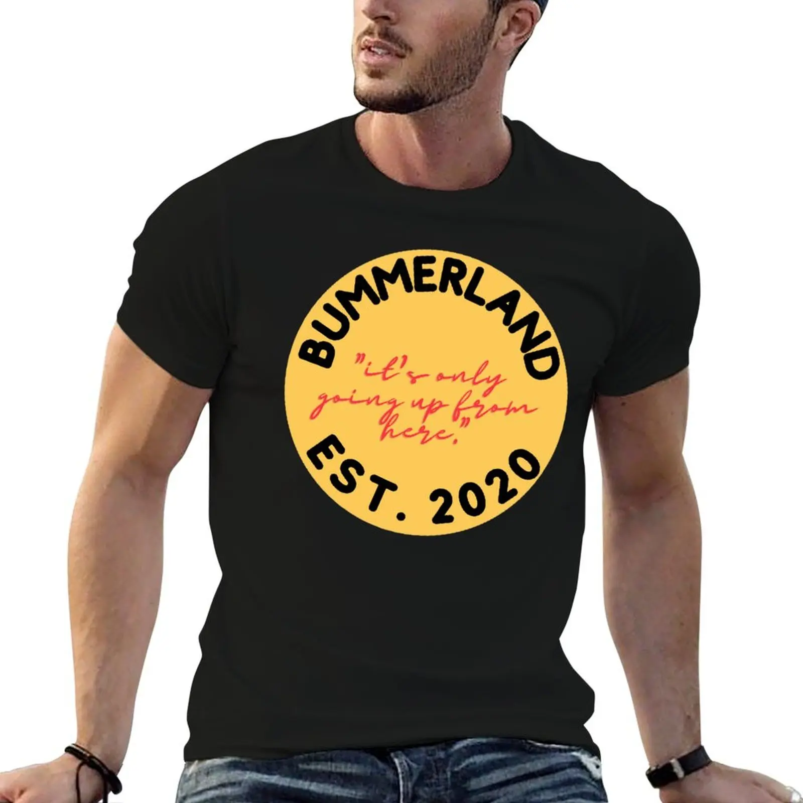 bummerland! T-Shirt blue archive basketball graphic tees street wear plus size tops mens t shirts casual stylish