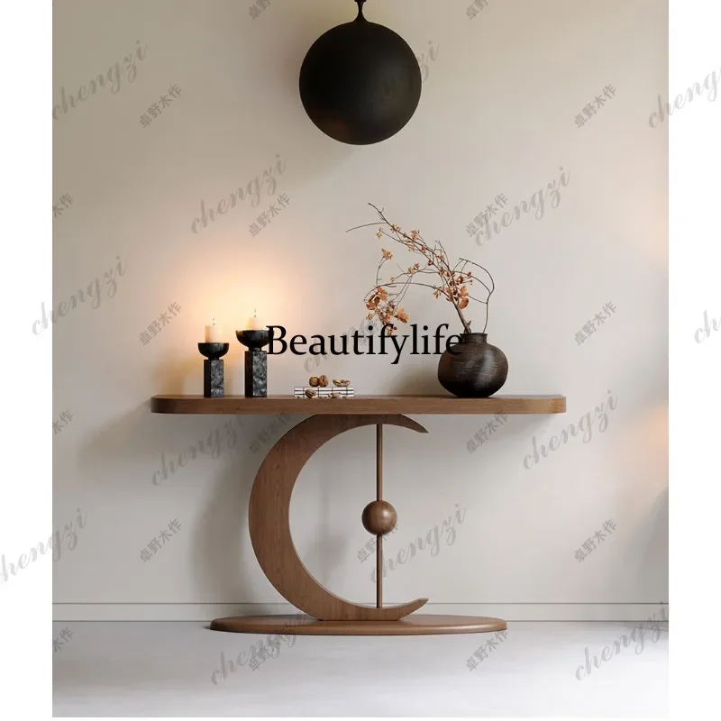 P41 Solid wood entrance table Household corridor against the wall Hotel creative decoration entrance platform