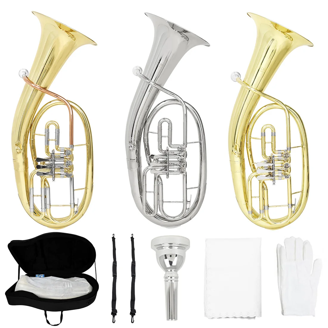 Bb Tone Trumpet With Phosphorus Copper Flat Keys Gold And Nickel Plated For Large Brass Band Professional Stage Performance