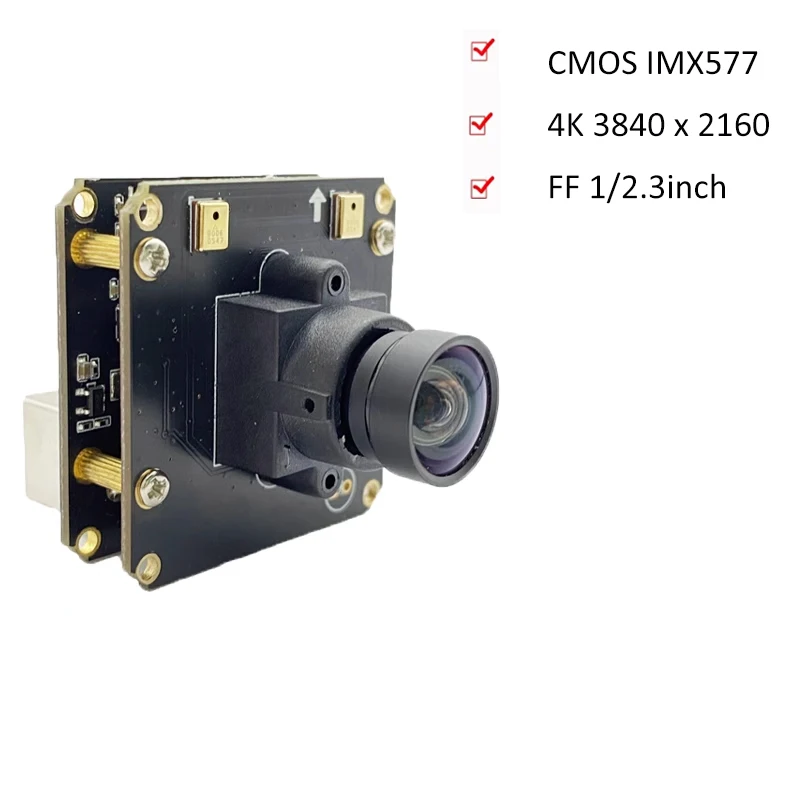 3840x2880 4K 11MP USB Camera Module IMX577 Sensor FF 100° 30FPS MJPEG, YUV2  for Machine Vision