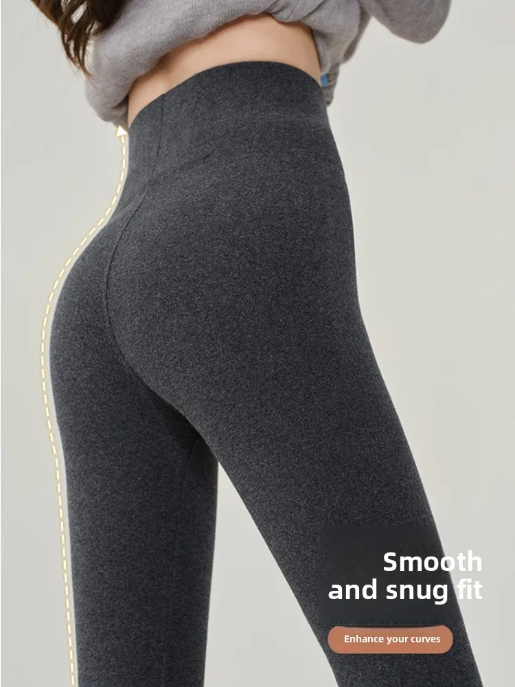 Bequeme Damen-Yogahose mit hoher Taille, elastischer Bot, lässige, neunte Baumwollmischung, Po-Lifting-Oberbekleidungshose