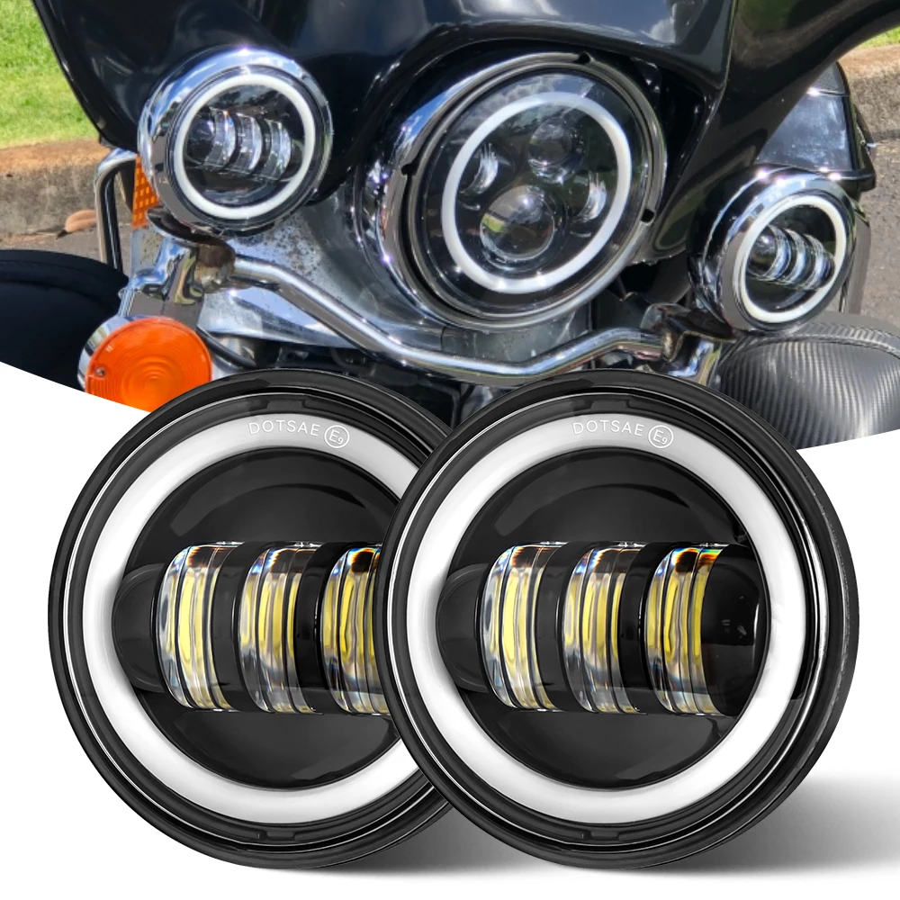 2PCS 4.5 Inch Motorcycle Led Fog Light DRL 30W Waterproof 4 1/2 Auxiliary Passing Lamp For Motorcycles Harley Fog Lamp