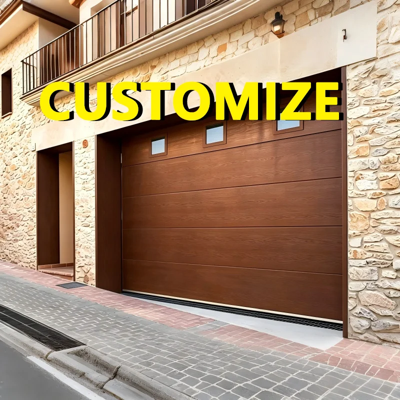 Any Size Custom Vertical Lift Structure Aluminum Garage Door Save Opening Space Remote Auto Lift Low Ceiling Garage Entry Door