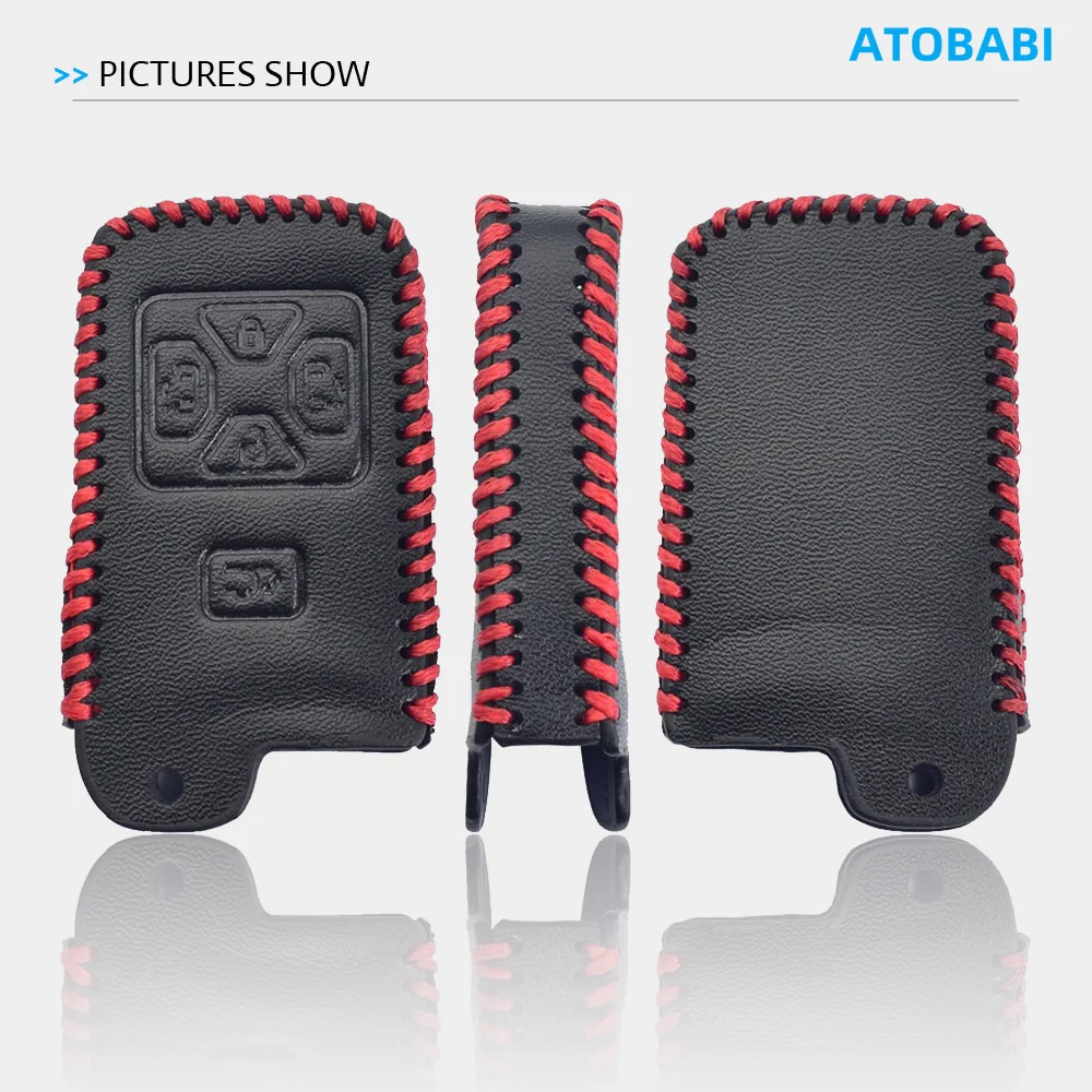 Hand Sewn Leather Car Key Cases For Toyota Alphard 2014 2015 Vellfire Previa Estima Isis Noah Voxy Remote Cover Keychain Holder