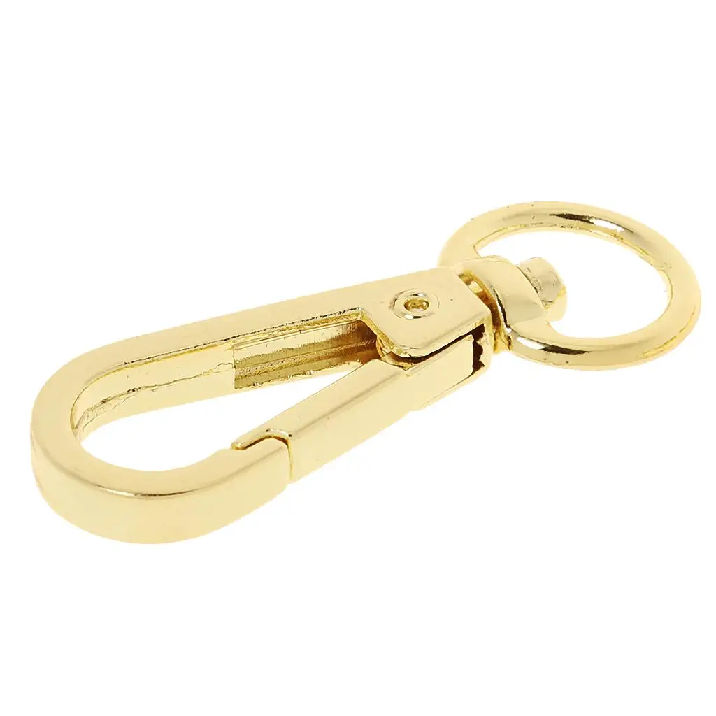 10x Gold D Swivel Trigger Spring Clips Hooks Metal Lobster Clasps