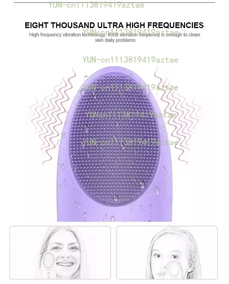 New Arrival Waterproof Soft Silicone Facial Cleaning Brush Electric Massager Skin Care Device for Face Washings