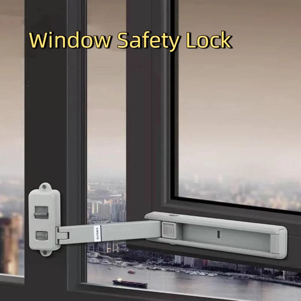 Plastic Child Protection Lock No Punching Unisex Design Door Window Limiter Strong Fixation Anti-theft Window Safety Lock