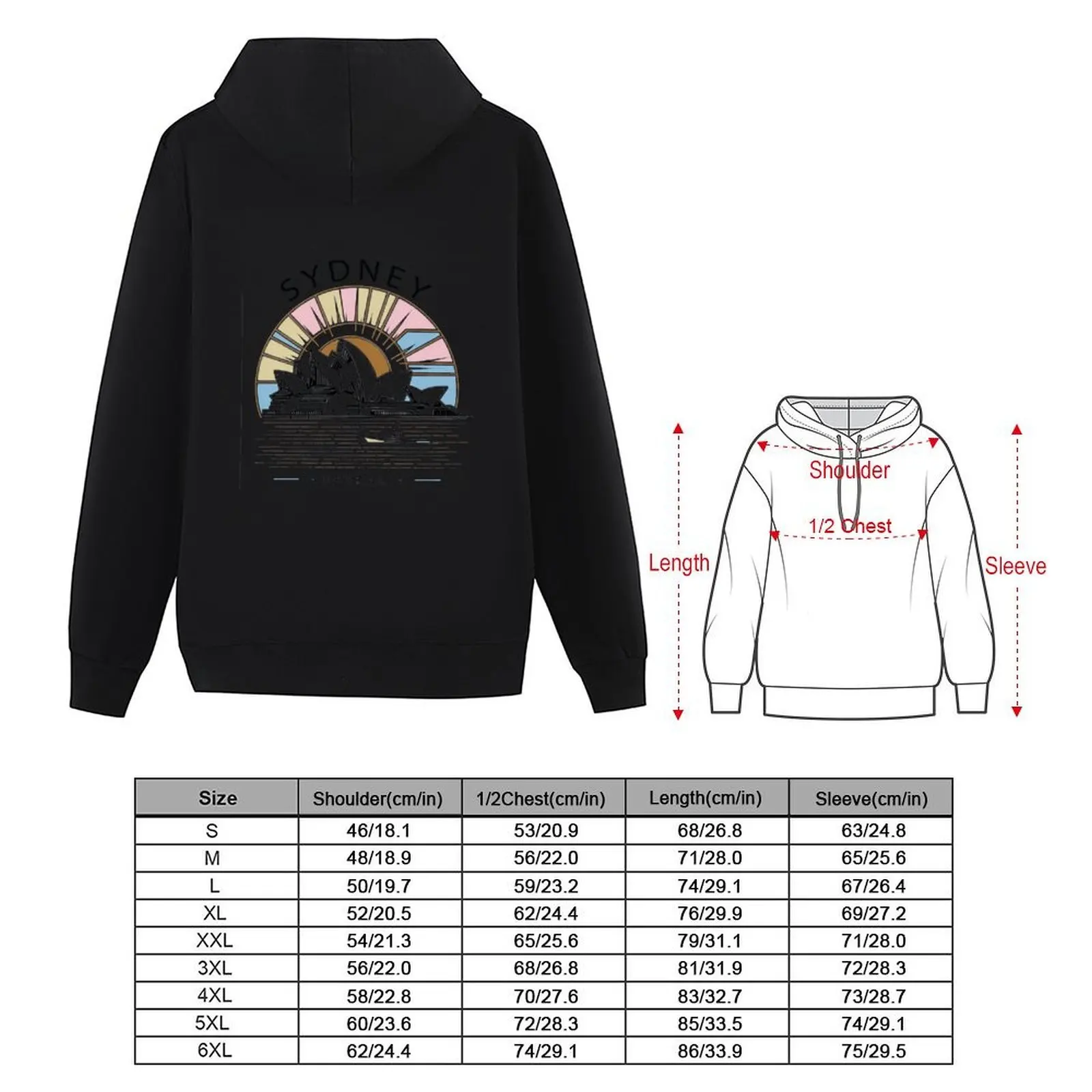 Sydney Opera House Vintage Design – Australia Souvenir Retro Vintage Look Hoodie mens clothing graphic hoodies