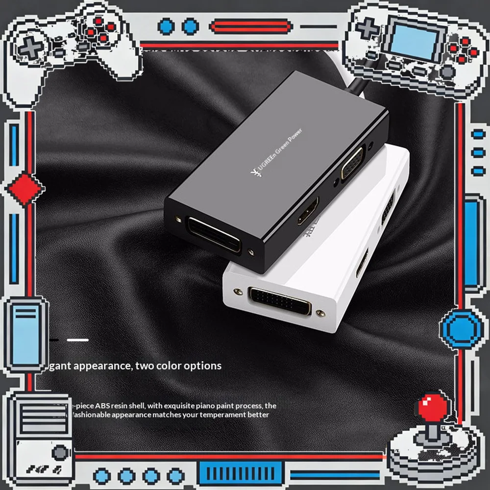 UGREEN DP110 DisplayPort to HDMI VGA DVI 3-in-1 Adapter 1080P Video Converter for Laptop Desktop Monitor Projector