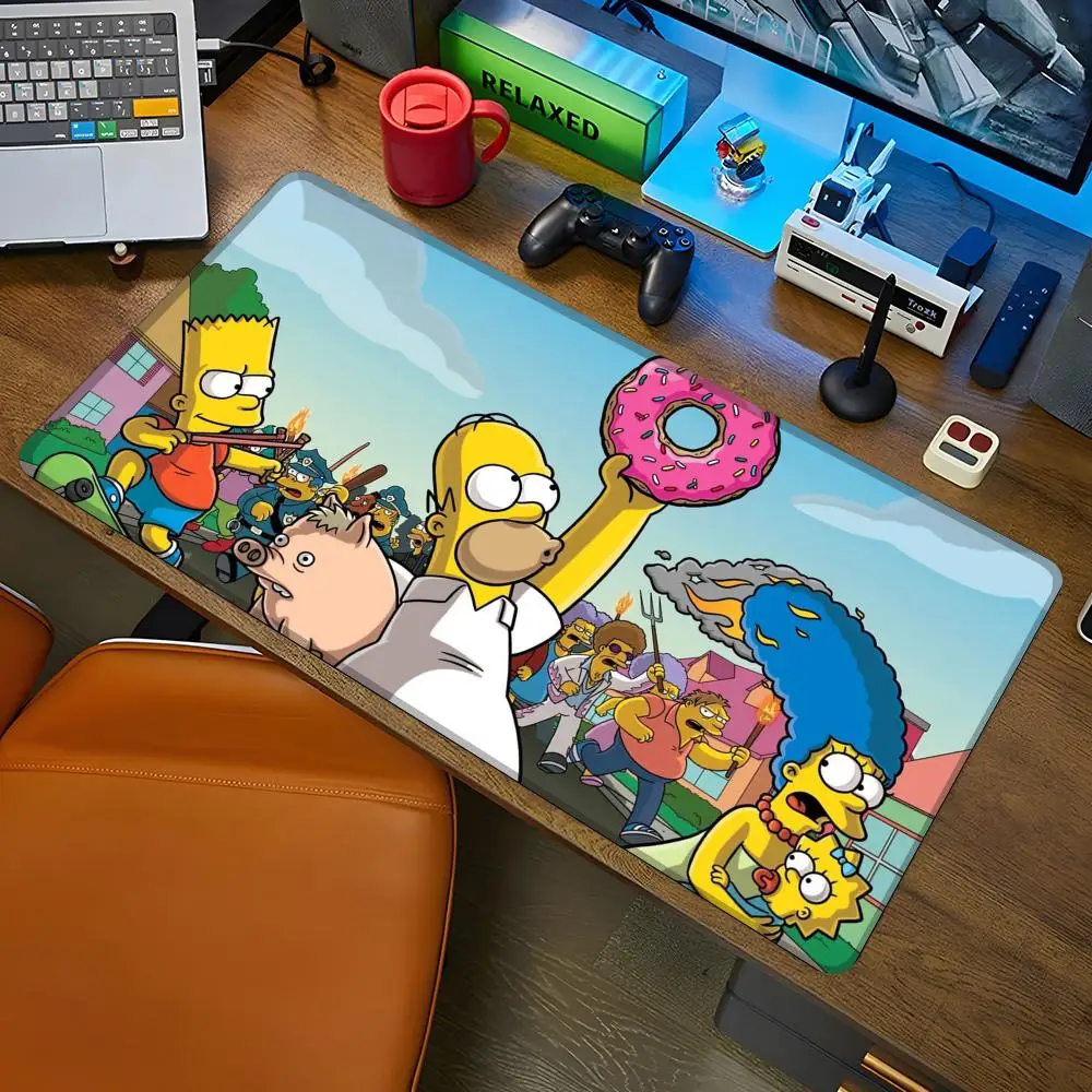 Cartoon T-The S-Simpsons Mouse Pad Gaming Abstract Large 800x400mm MouseMat Japanese cartoons Gamer XXL Mause Carpet PC Desk