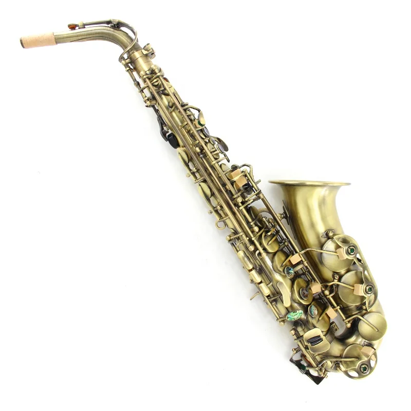 

Professional E Flat Alto Saxophone Instrument Deep Sea Abalone Buckle Retro Bronze Series