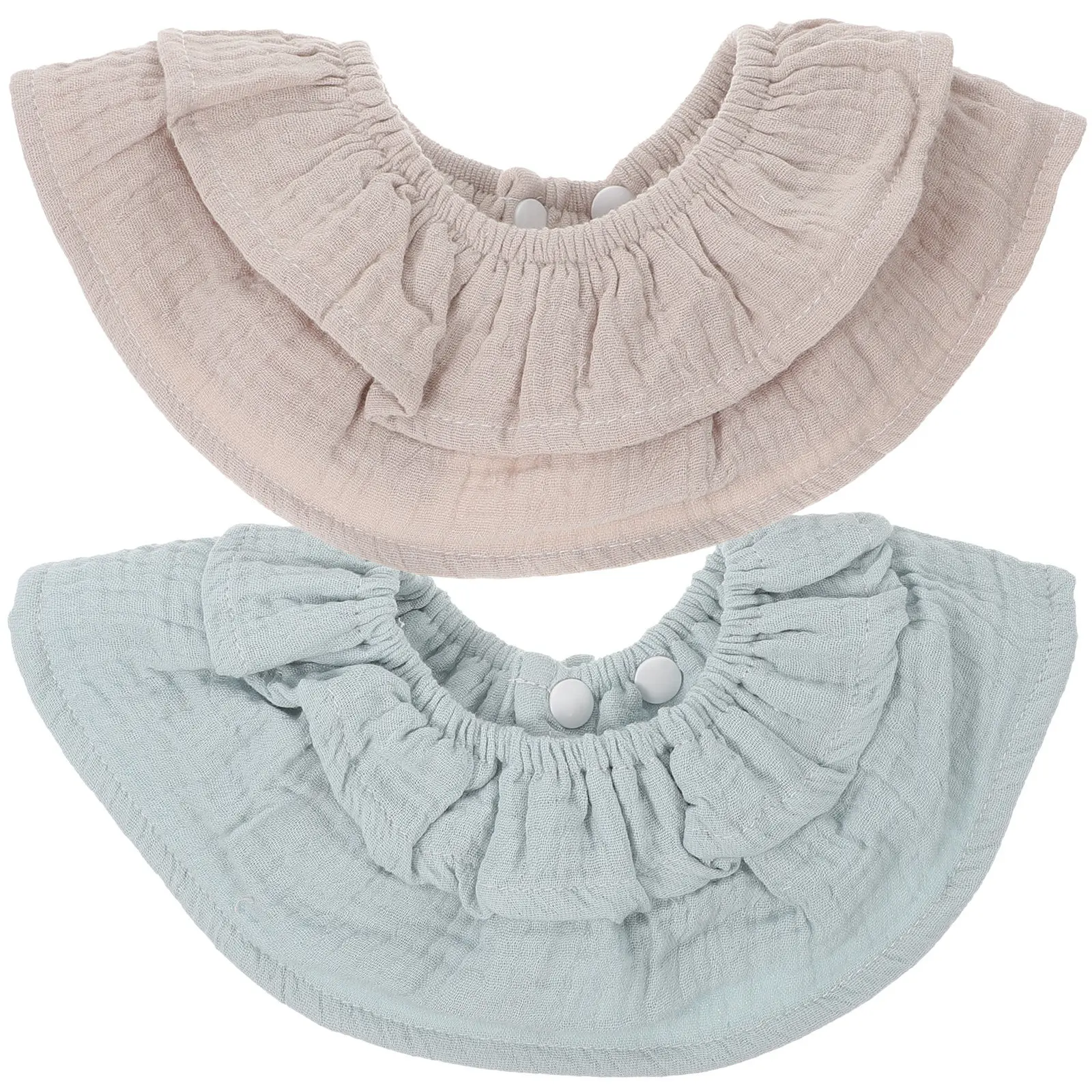 

2Pcs Absorbent Cotton Baby Bibs Drooling Feeding Infant Teething Bibs Soft Washable Reusable Comfortable for Toddler