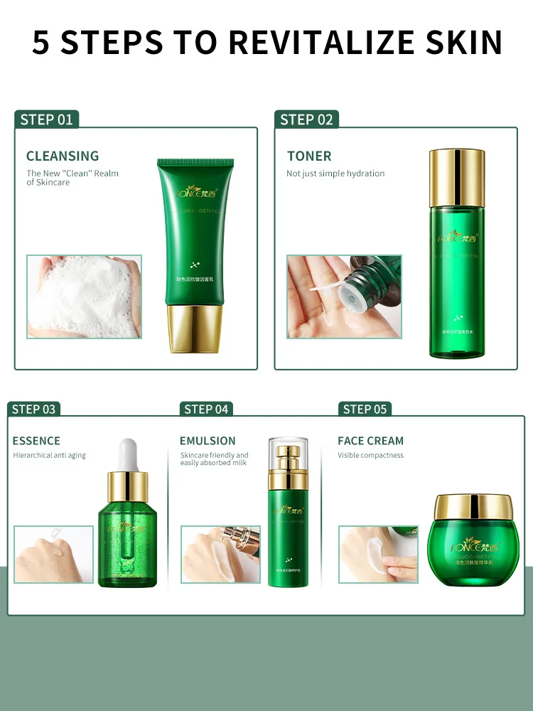 Five Piece FONCE Bose  Skin Care Set Face Essence Moisturizing  Korean Face Set