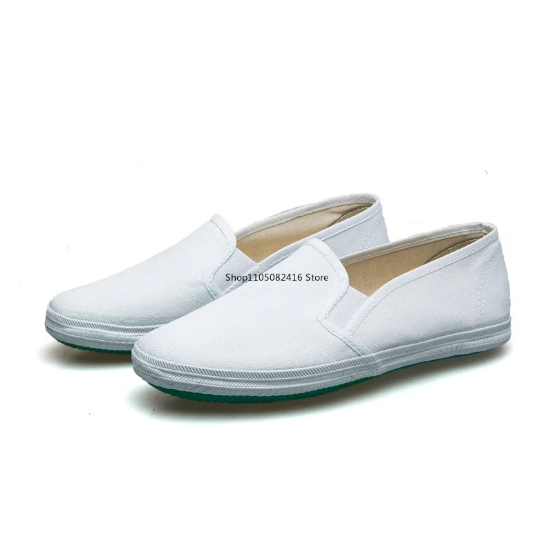 أحذية قماشية للنساء والرجال أحذية فنون الدفاع عن النفس البيضاء كاجوال ناعمة سوليد الجمباز مطاطا الفم الضحلة القماش حذاء مسطح