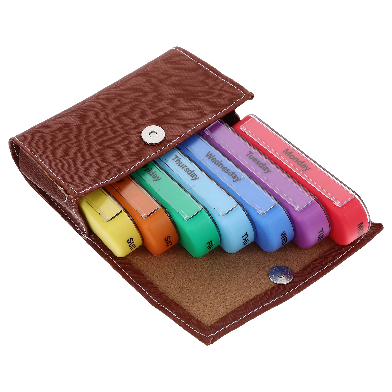 

1Set Compact Weekly Medicine Organizer Pill Box Travel Portable Storage Case with Lid Multipurpose Daily Pill Container