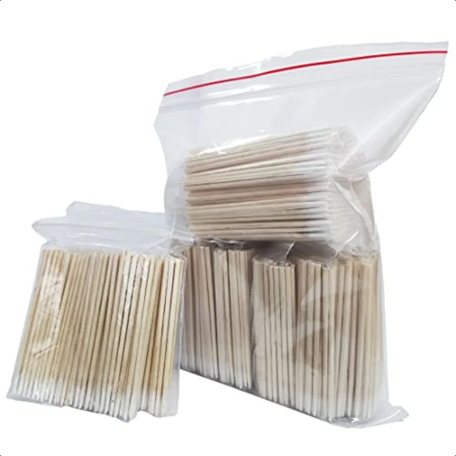 1500 Batang Kapas Mikroblading, Kapas Ujung Runcing, Kapas dengan Batang Kayu, Aplikator Kapas untuk Tato Permanen