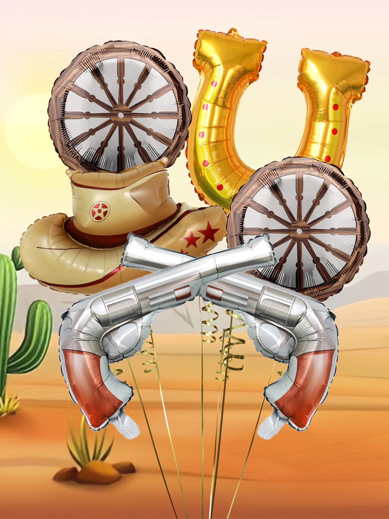 6 globos de fiesta de cumpleaños occidentales para decoraciones de fiesta de cumpleaños con temática occidental, última despedida de soltero de rodeo, decoraciones de granja