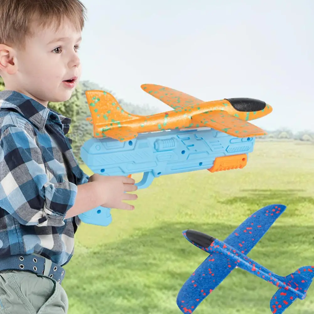 Kids' Catapult Planes Ejection Aircraft Toys Foam Aircraft Glider Parent-child Outdoor Games Toys Children's Foam Flying Toy
