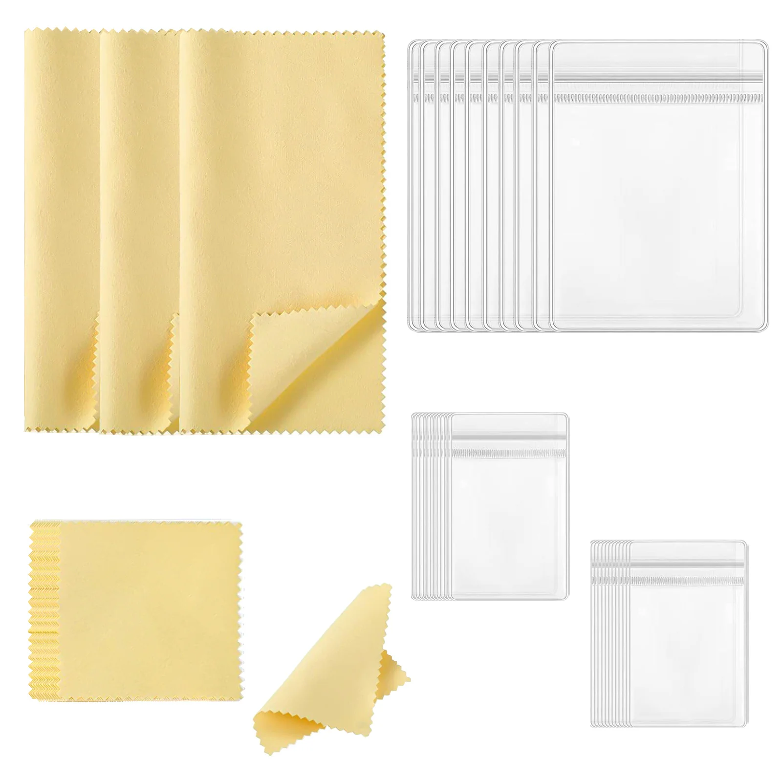 

1 Set Jewelry Storage Pouches Clear Durable Anti-Oxidation Bags For Necklaces Earrings Chains Portable Organizers Reusable Small