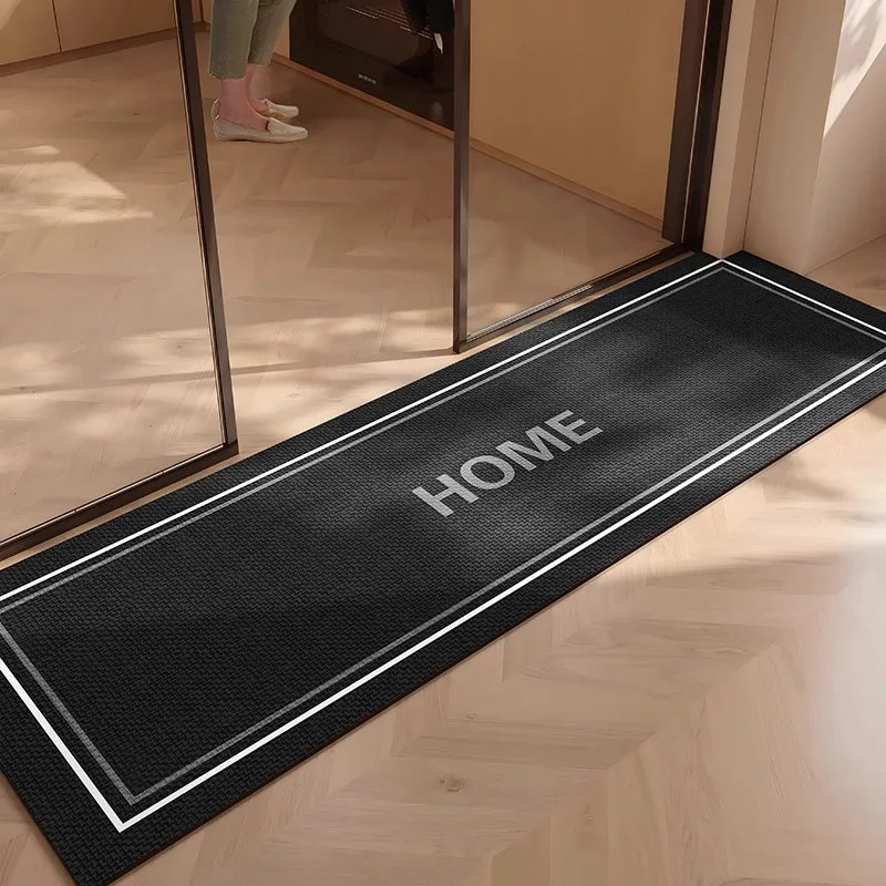 Alfombra De Cocina, Alfombra impermeable, alfombrillas antideslizantes, Alfombra De cuero De PVC, Alfombras negras, alfombras minimalistas para decoración del hogar, Alfombra De Cocina