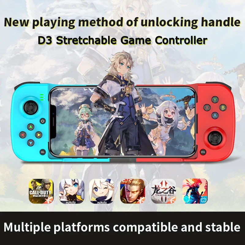 Wireless Mobile Phone Game Controller for Android/iOS/PC/Switch/PS3 D3 Stretchable Bluetooth Gamepad Gaming Joystick Gifts