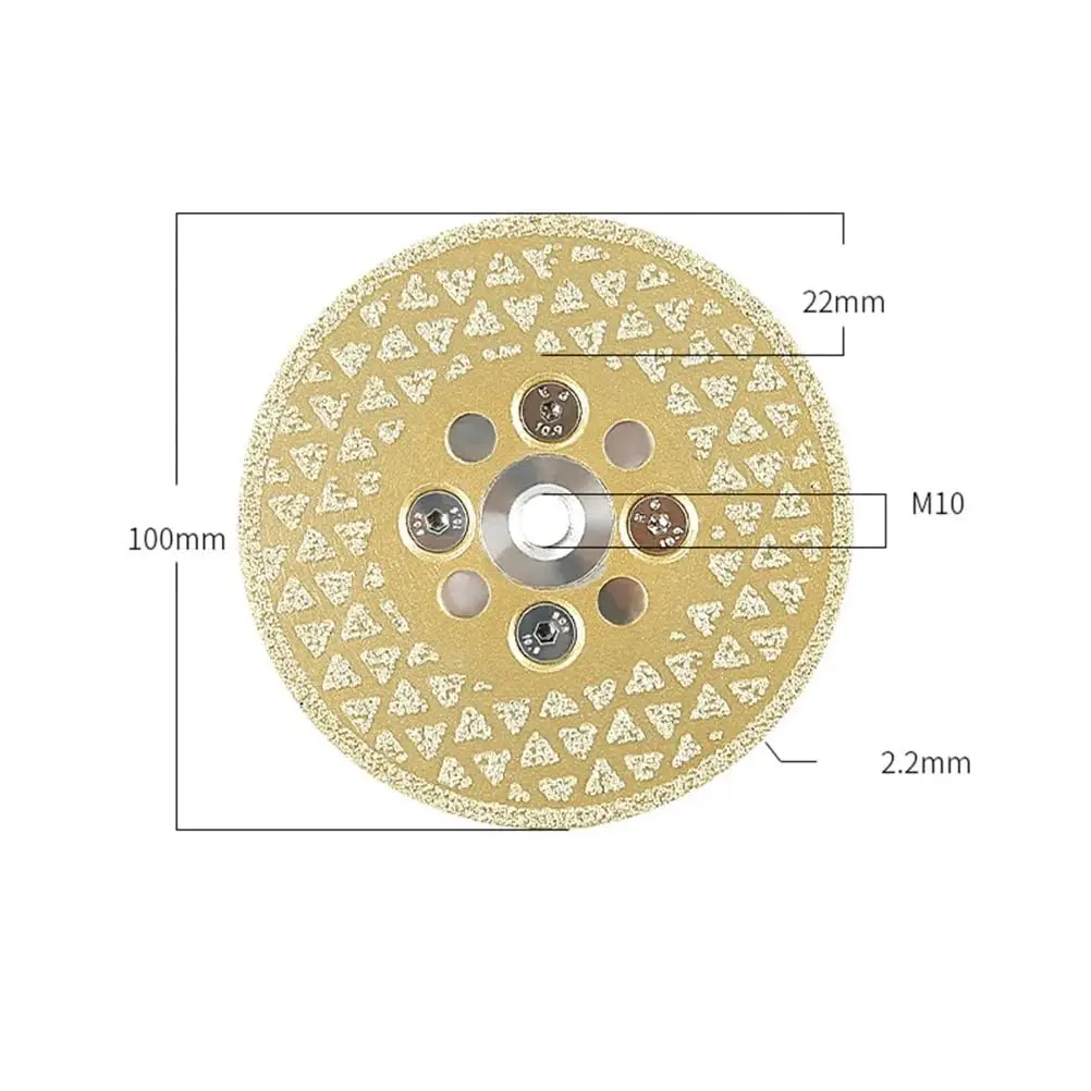1pc M10 Vacuum Brazed Diamond Grinding Wheel Saw Blade Double Sided Cutting Disc For Sharpener Porcelain Tile Marble Granite