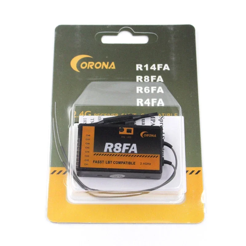 Corona F8FA/R14FA 2.4Ghz Dual Antenna FASST LBT Compatible FUTABA Receiver Receptor For RC FPV Fixed-wing Drones Parts