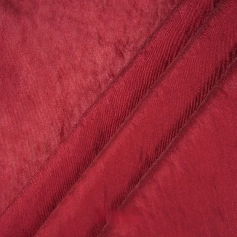 Skin-friendly semi-transparent dark red pearlescent Tencel linen fabric dress Handmade Hanfu shirtDIYCloth