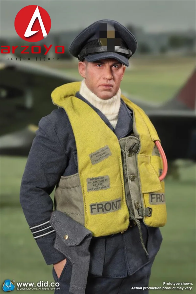 DID K80187 Figurka Akcji Męska 12'' Skala 1/6 Brytyjski Pilot Dowódca Eskadry Tom, Model Żołnierza do Kolekcji