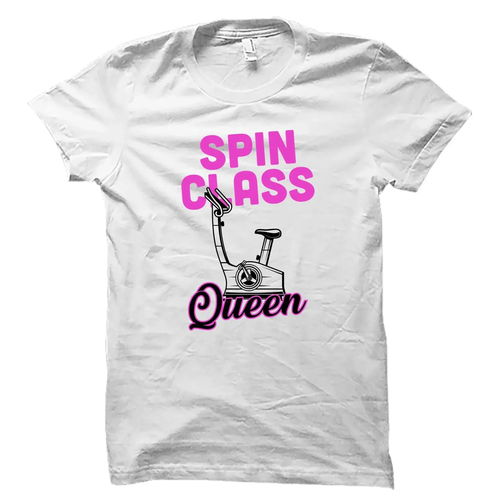 Spin Class Queen Cute Funny Indoor Cycling T Shirt Gym Workout For Bike Lovers vintage Washed Unisex Stylish homme Soft