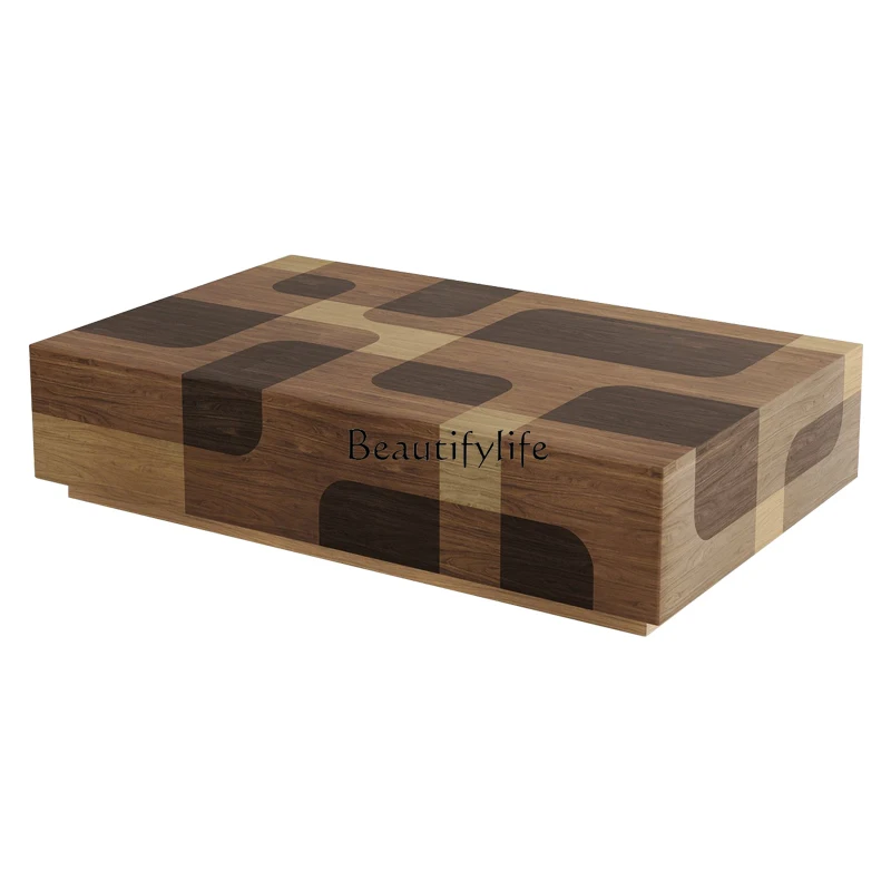 

North American ash wood coffee table small apartment living room household square creative coffee table