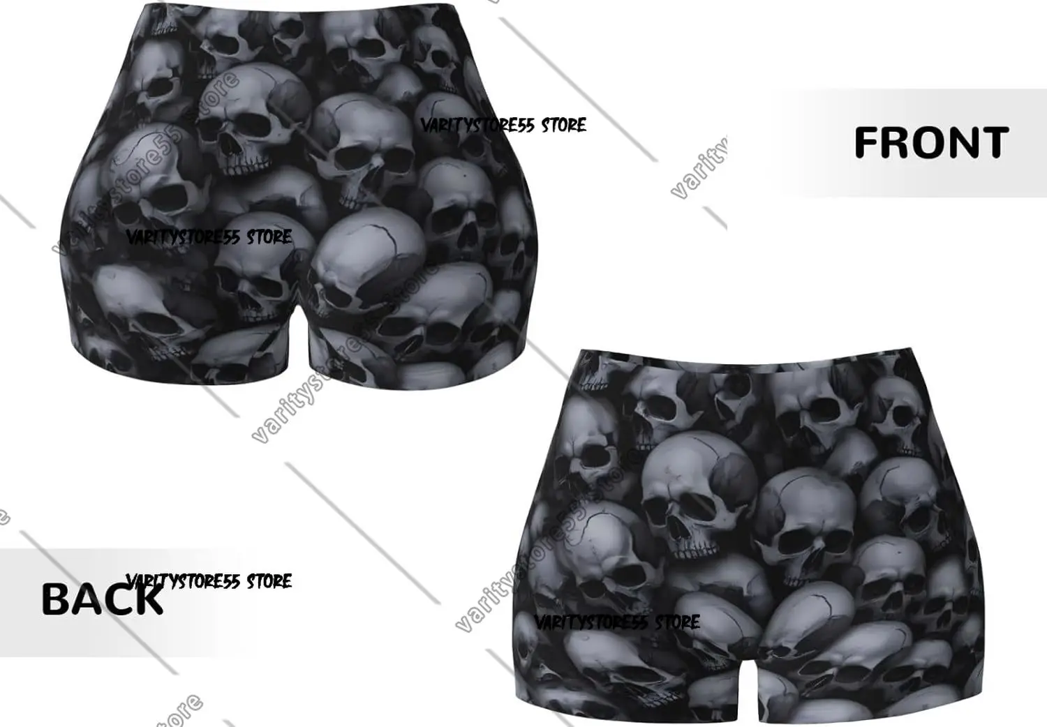 شورت تمرين على شكل جمجمة قوطية للنساء، شورت لراكبي الدراجات اليوغا، سروال ضيق لرفع الأرداف #6