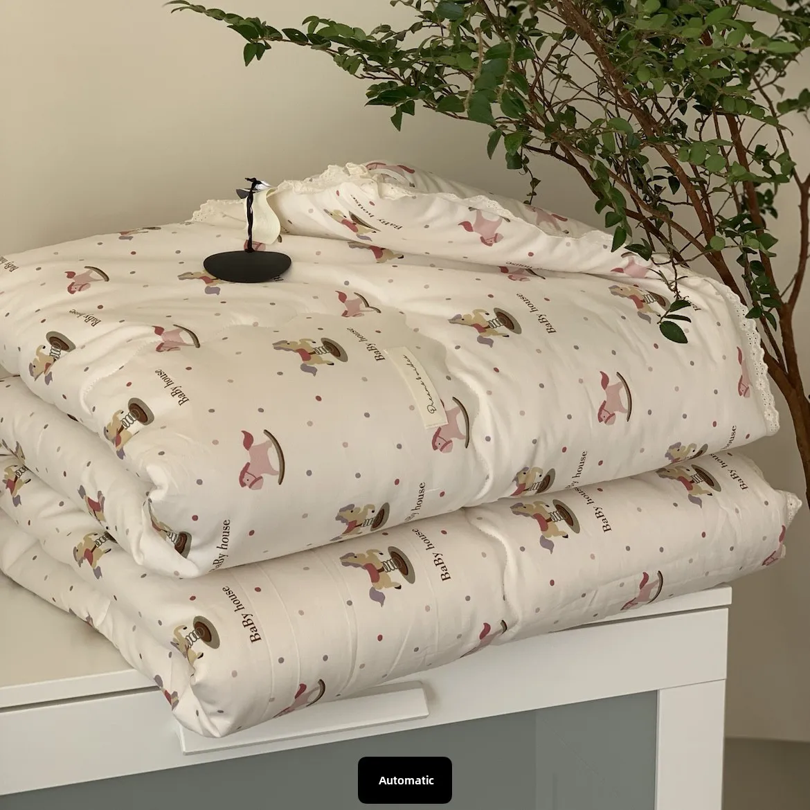 

Pure Cotton Spring Autumn Quilt Waable Soft Cartoon Quilt Core Lace Bedding Comforter Breathable Skin-friendly Polyester Fiber
