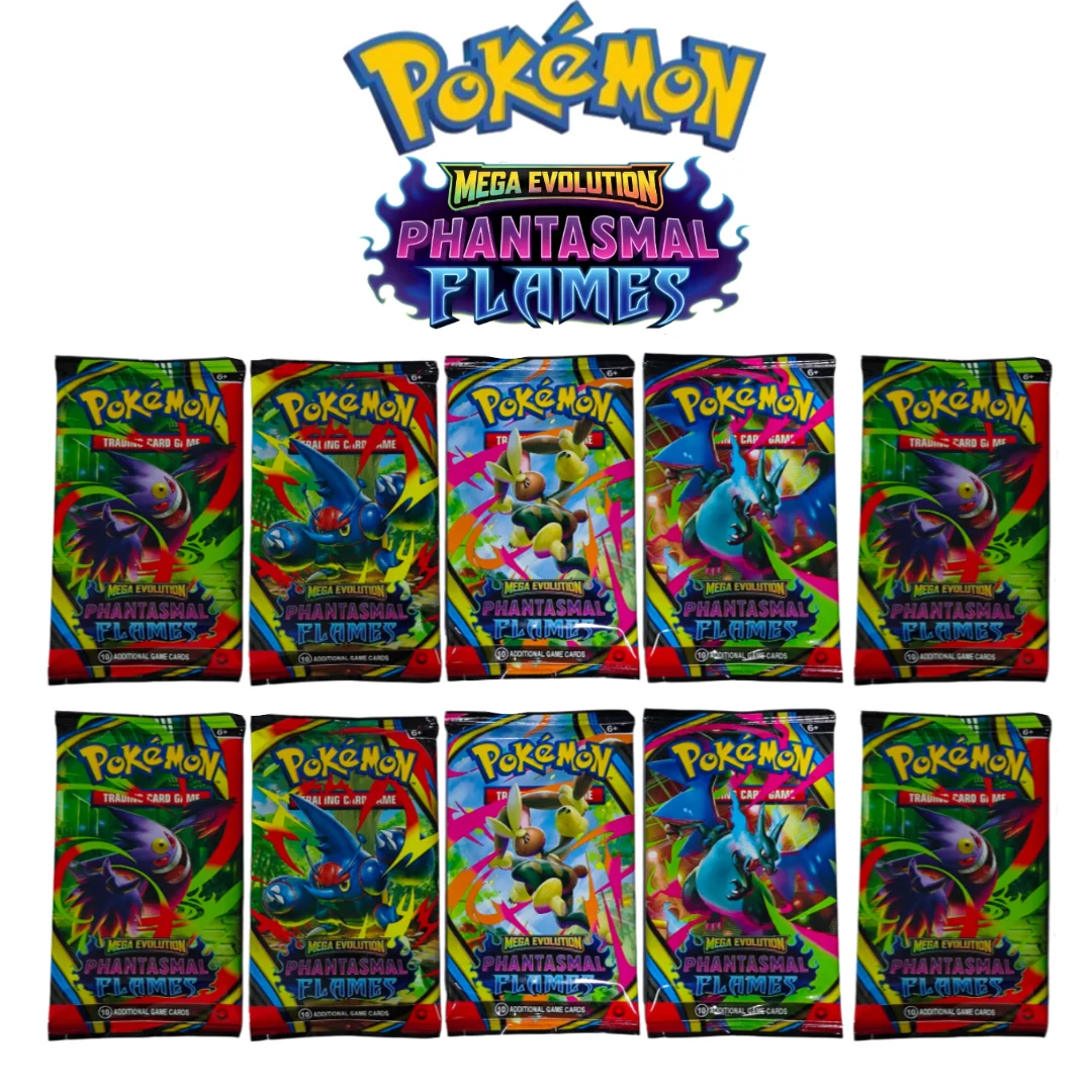 100 stuks Engelse Pokémon TCG Mega Evolution Ascended Heroes Booster Packs, verzegeld, verzamelbaar cadeau voor het kaartspel