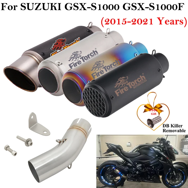 

Для SUZUKI GSX-S 1000 1000F GSXS1000 GSXS1000F 2015-2020 2021 мотоциклетная выхлопная система, глушитель средней связи трубы DB Killer