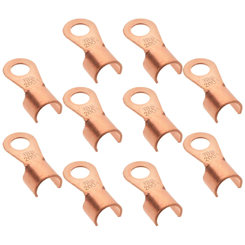 

10 шт. медных кабельных наконечников-гильз, открытые обжимные клеммы для проводов, электрические соединители, лопаточные клеммы