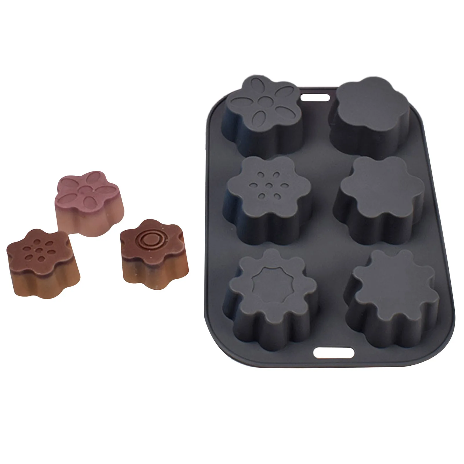 

Creative DIY Cake Mold 3Pcs 6 Cavities Different Flower Shapes Silicone Molds Soap Jelly Chocolate Ice Popsicle Mold Baking Tool