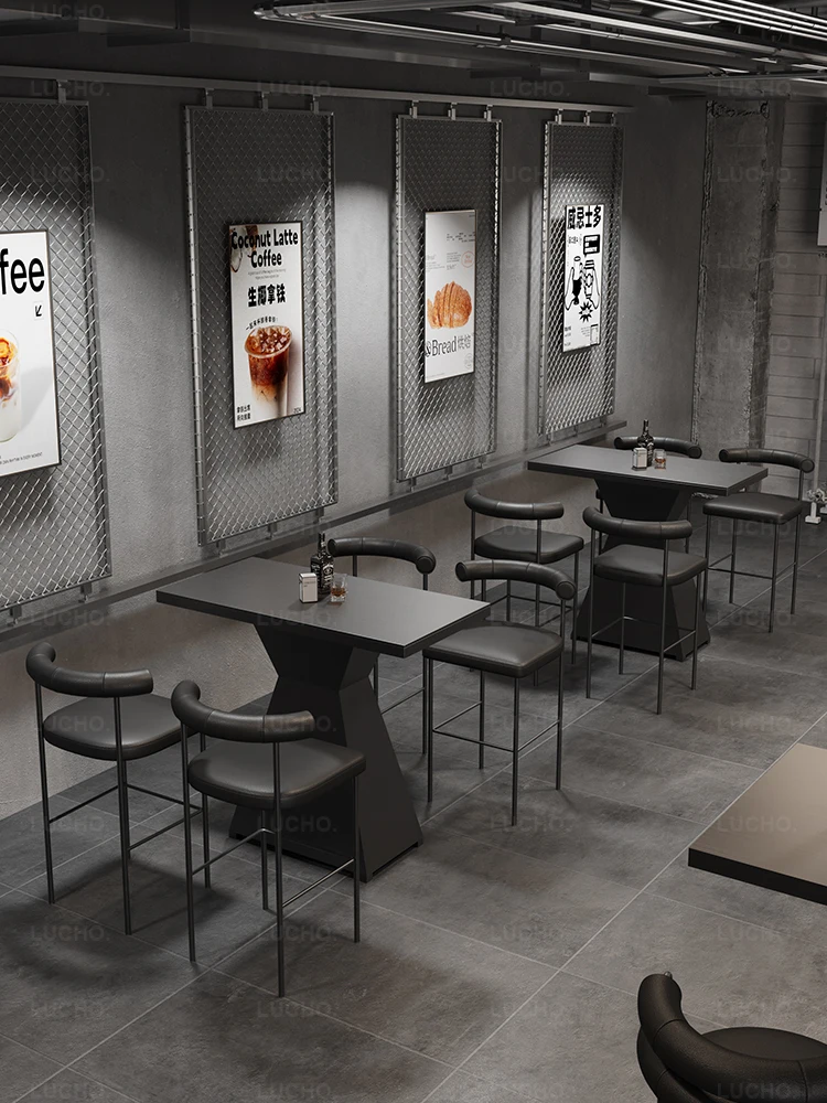 Industrial style bar loose table high table and chair music dining bar table and chair combination
