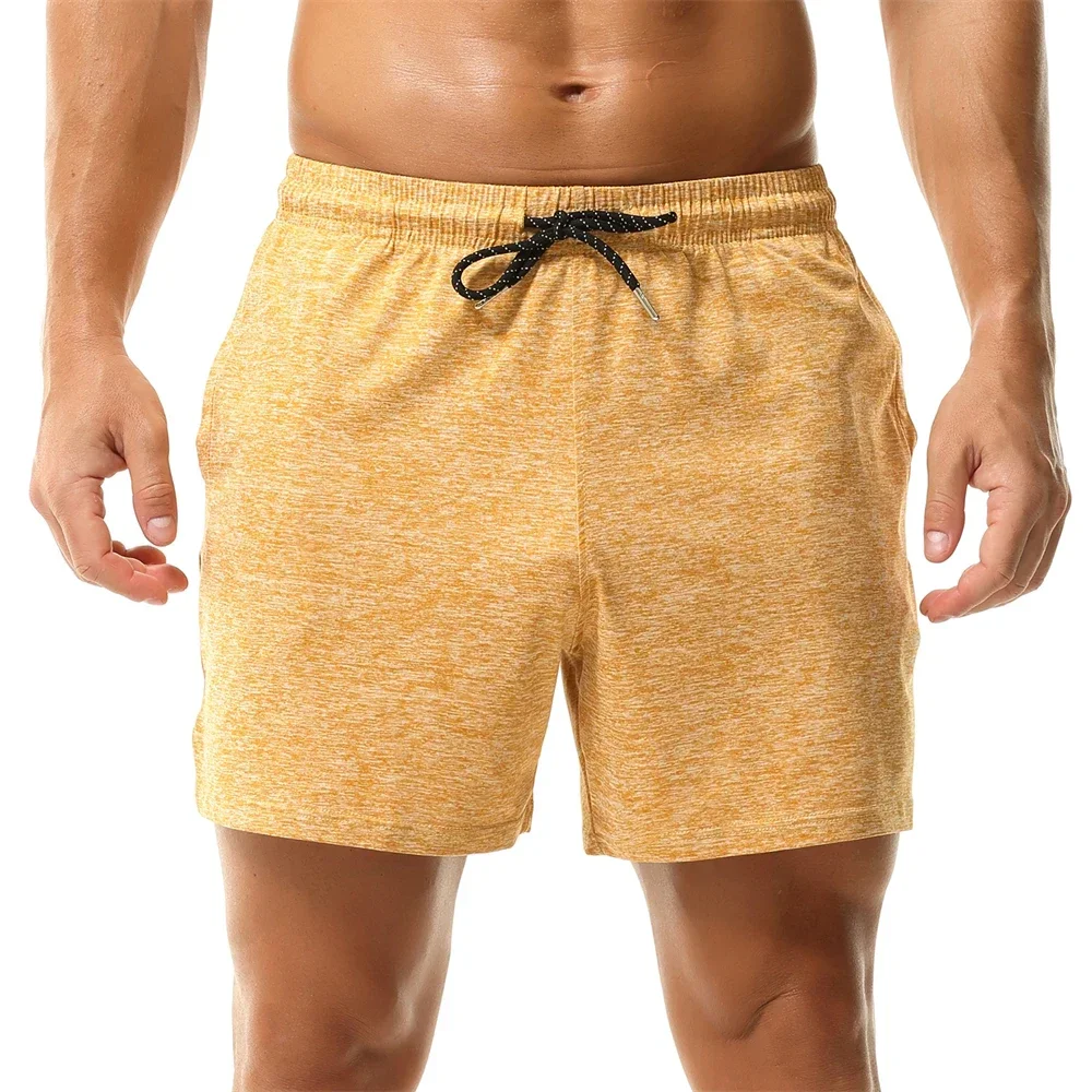 

Мужские свободные шорты с эластичной резинкой на талии и карманами, удобные летние мужские шорты для фитнеса и спорта, одежда для дома