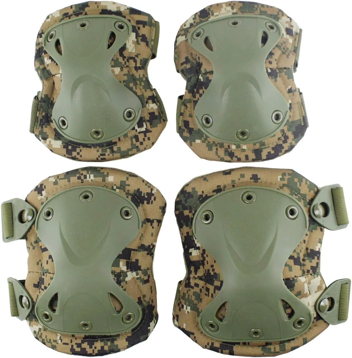 SSUNTAK Camo Tactical Knee Elbow Pads Set Outdoor Sports Protective Gear for Airsoft CS Combat Cycling Skate Hiking Sport Adults image 3