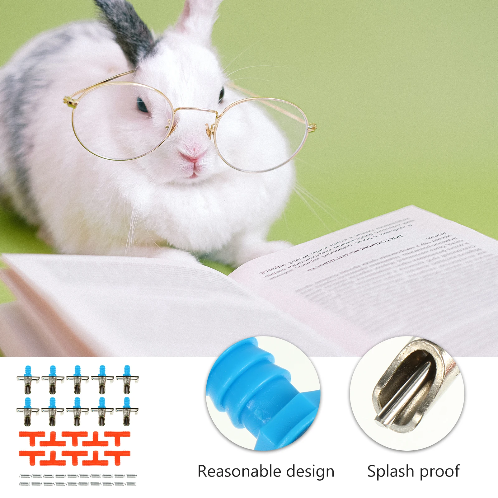 

10 Pcs Automatic Drinking Fountain Small Animal Water Bottle Pet Feeder Rabbit Drinker Plastic Waterer Systems