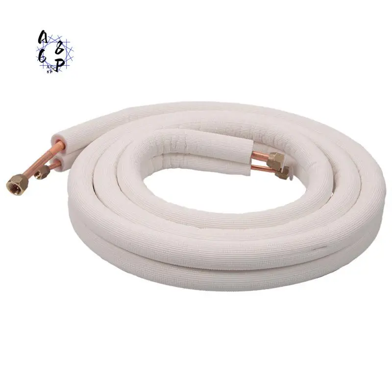 A68P-3Meter Air Conditioner Pair Coil Tube 1/4In 3/8In Insulated Aluminum Line Wire Set Air Conditioning Parts Refrigerant Pipes